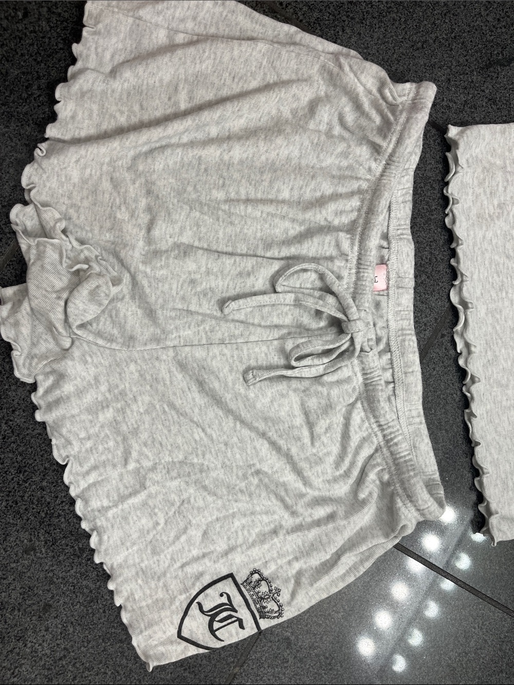Juicy Couture Light Gray Two-Piece Lounge Set with Crest - Picture 5 of 7